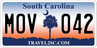SC license plate MOV042
