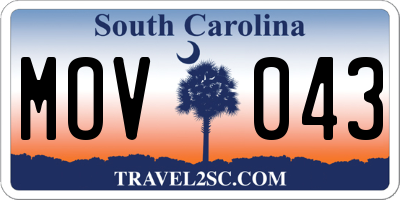SC license plate MOV043