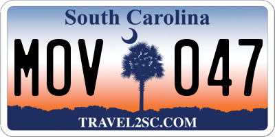 SC license plate MOV047