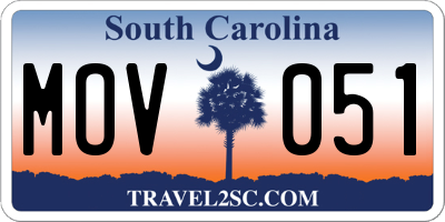 SC license plate MOV051