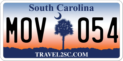 SC license plate MOV054