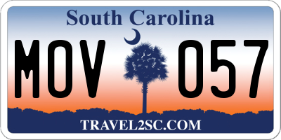 SC license plate MOV057