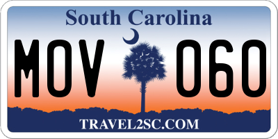 SC license plate MOV060