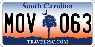 SC license plate MOV063