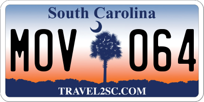 SC license plate MOV064