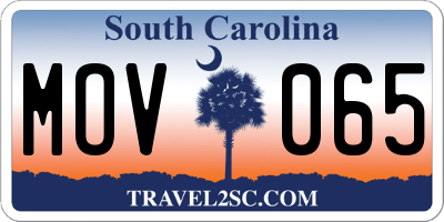 SC license plate MOV065