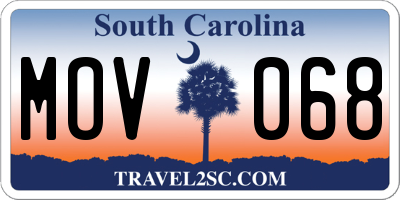 SC license plate MOV068