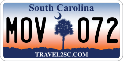 SC license plate MOV072