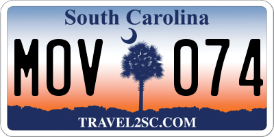 SC license plate MOV074