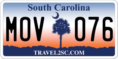 SC license plate MOV076
