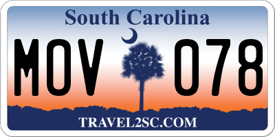 SC license plate MOV078