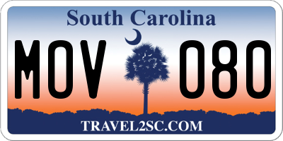 SC license plate MOV080