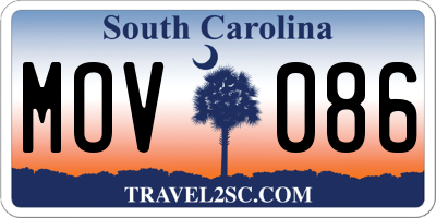 SC license plate MOV086