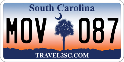 SC license plate MOV087