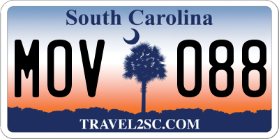 SC license plate MOV088