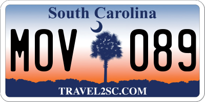 SC license plate MOV089
