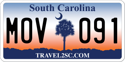 SC license plate MOV091