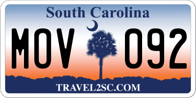 SC license plate MOV092