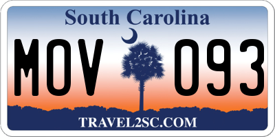 SC license plate MOV093