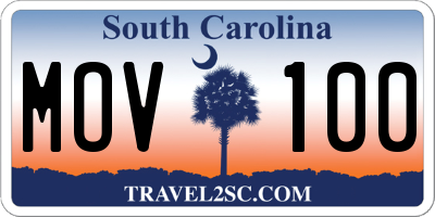 SC license plate MOV100