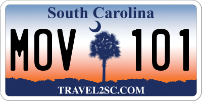 SC license plate MOV101