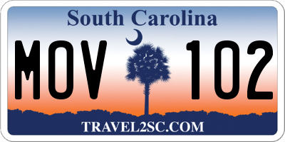 SC license plate MOV102