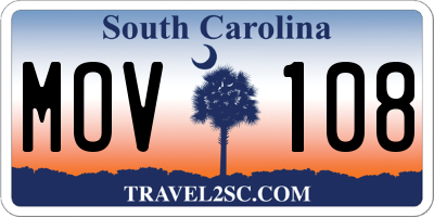 SC license plate MOV108