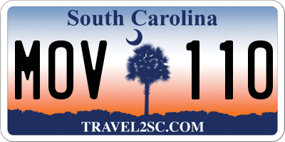 SC license plate MOV110