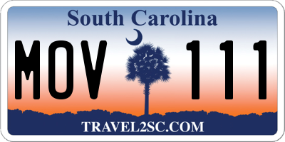 SC license plate MOV111