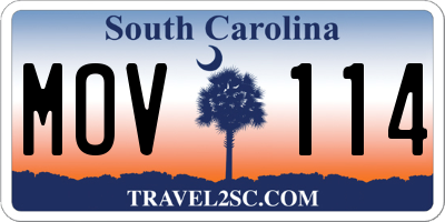 SC license plate MOV114