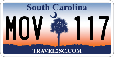 SC license plate MOV117