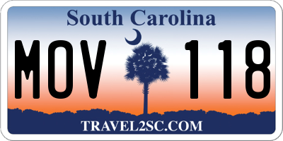SC license plate MOV118