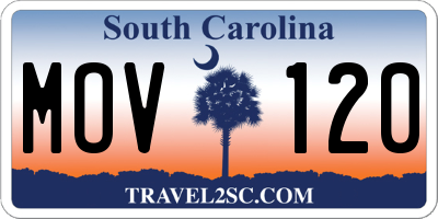 SC license plate MOV120
