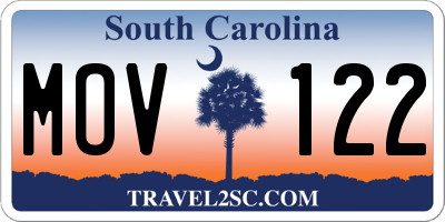 SC license plate MOV122