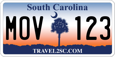 SC license plate MOV123