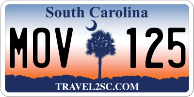 SC license plate MOV125