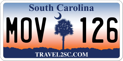 SC license plate MOV126