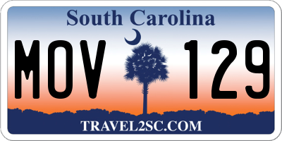 SC license plate MOV129