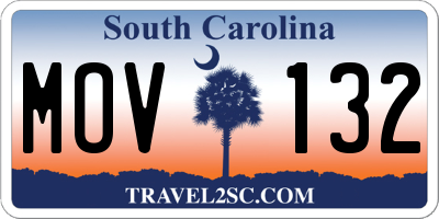 SC license plate MOV132