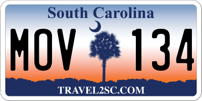 SC license plate MOV134