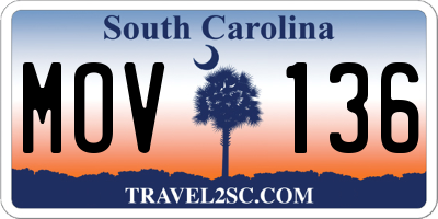 SC license plate MOV136