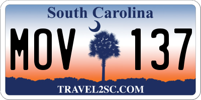 SC license plate MOV137