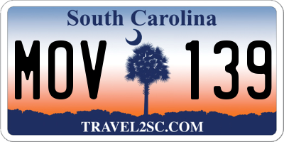 SC license plate MOV139
