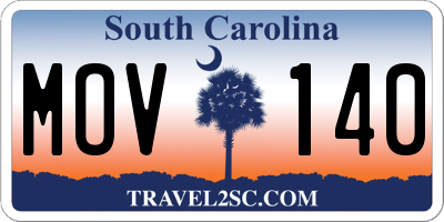 SC license plate MOV140