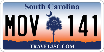 SC license plate MOV141