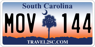 SC license plate MOV144