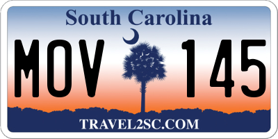 SC license plate MOV145