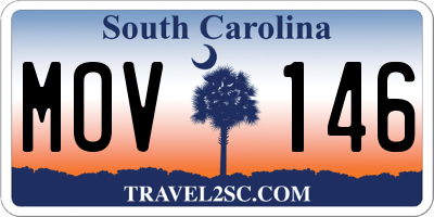 SC license plate MOV146