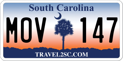 SC license plate MOV147