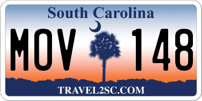 SC license plate MOV148